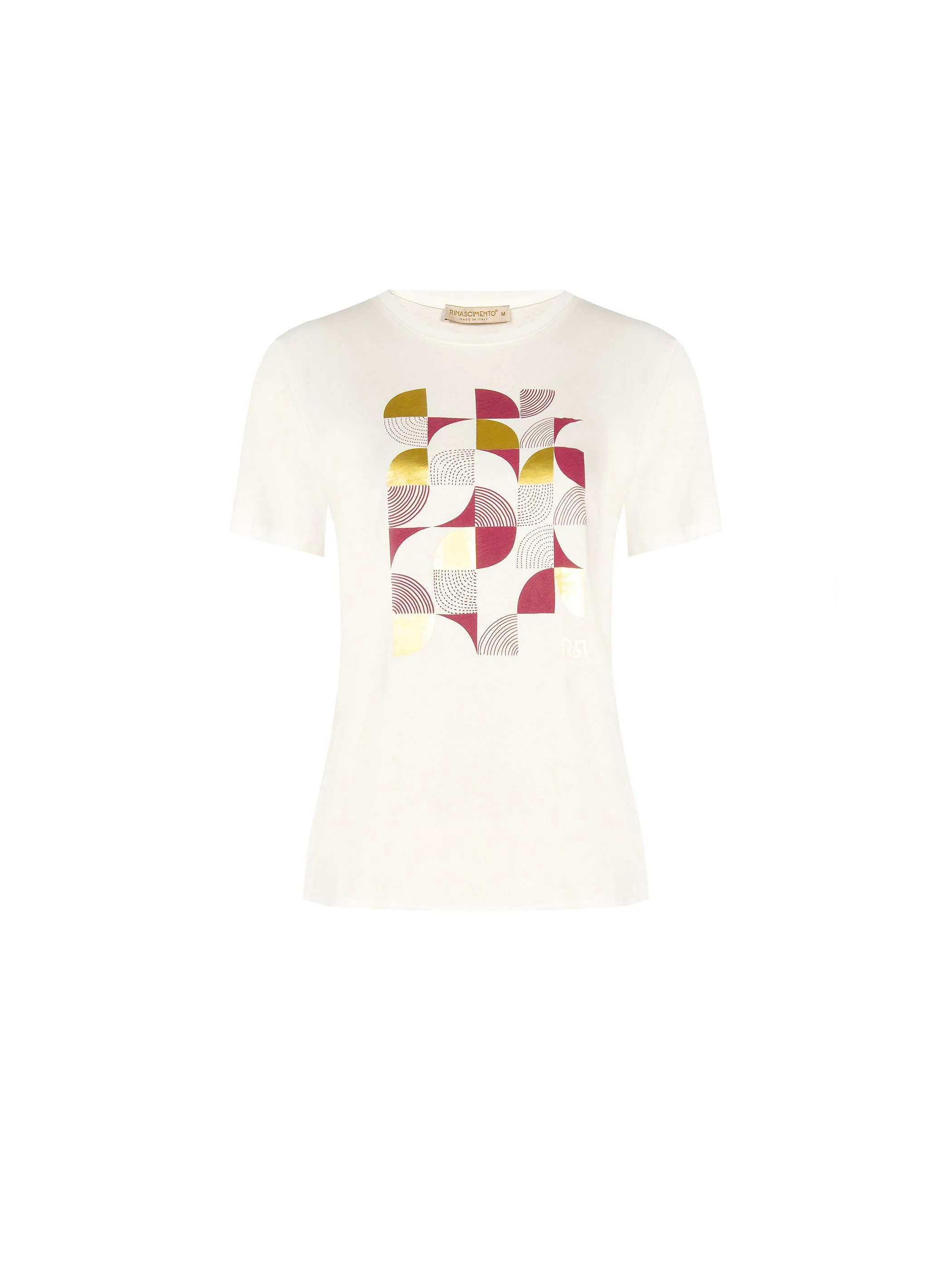 T-shirt panna con stampa grafica laminata - Image 6