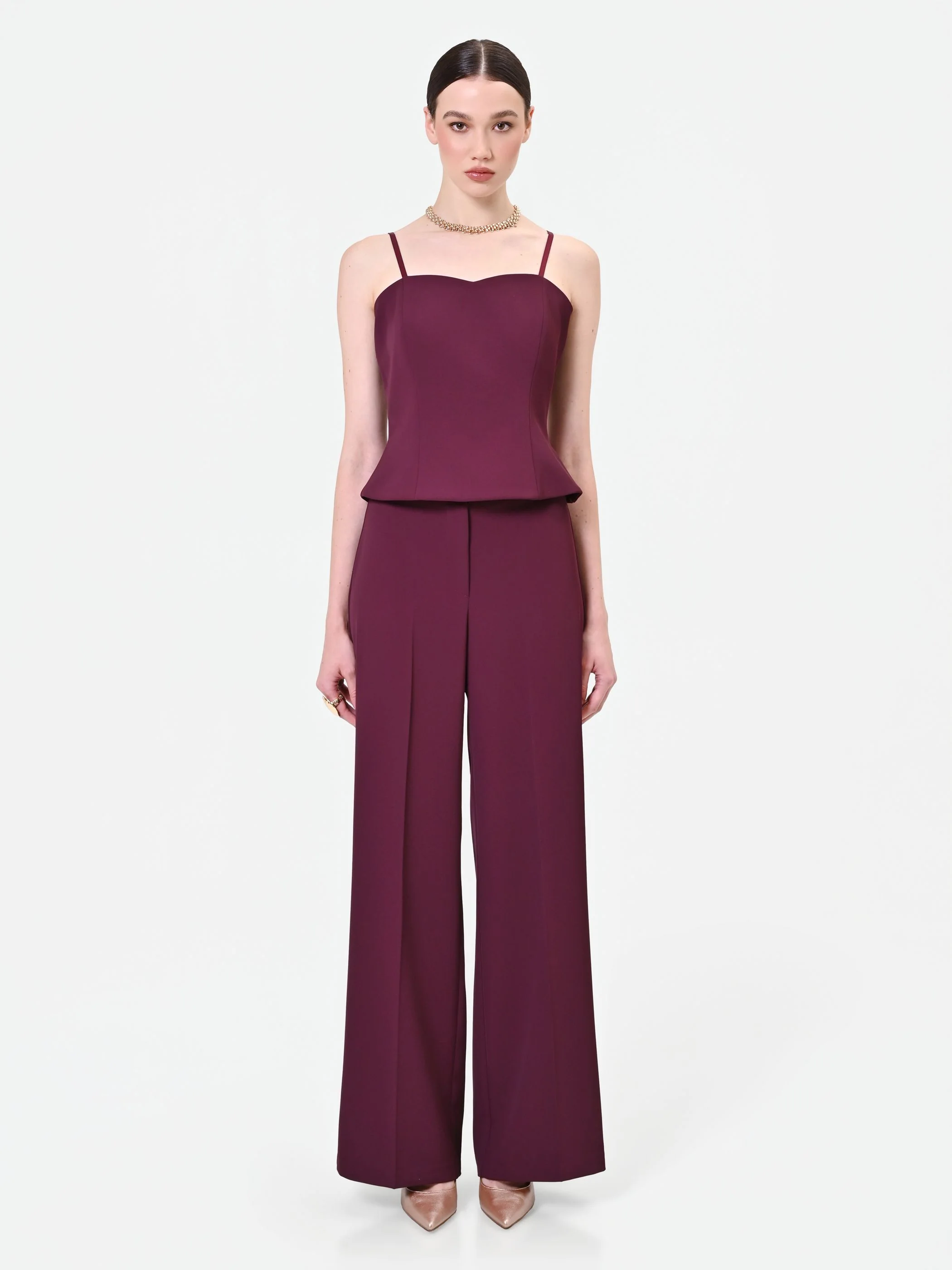 Top bordeaux con scollo a cuore - Image 5