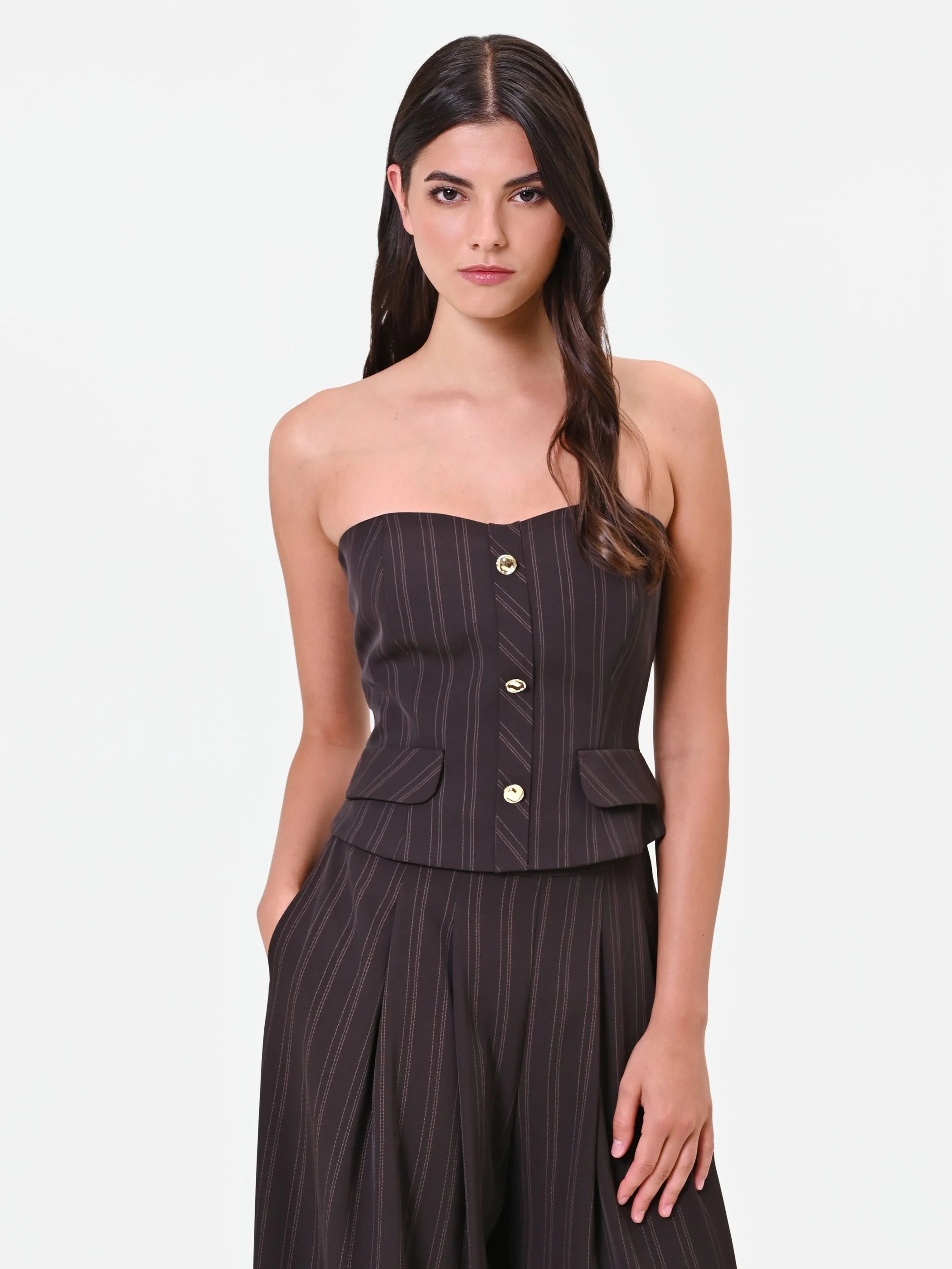 Top bustier gessato testa di moro Giorgia Palmas X Rinascimento - Image 5