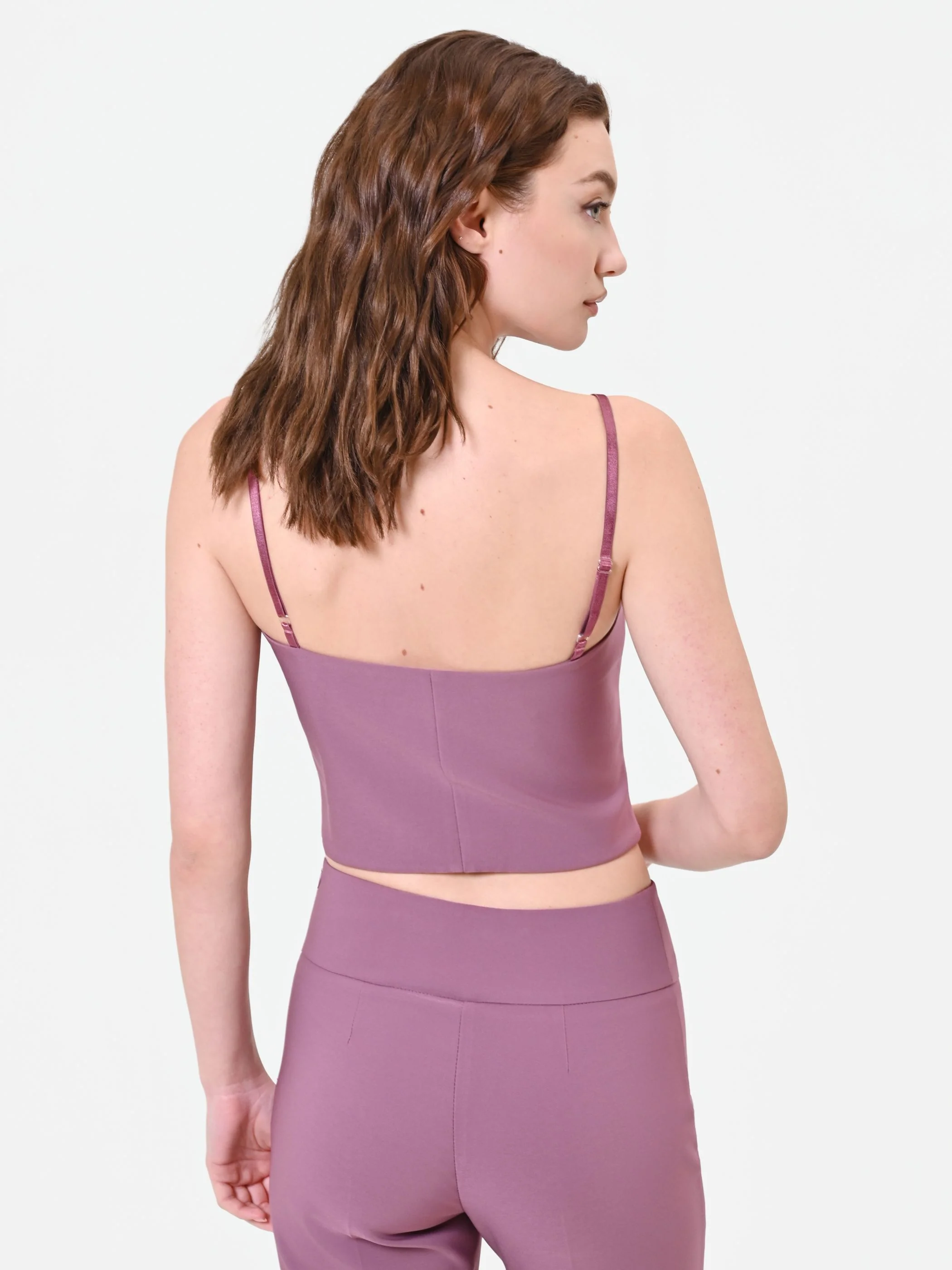 Top crop rosa antico stile bustier - Image 5