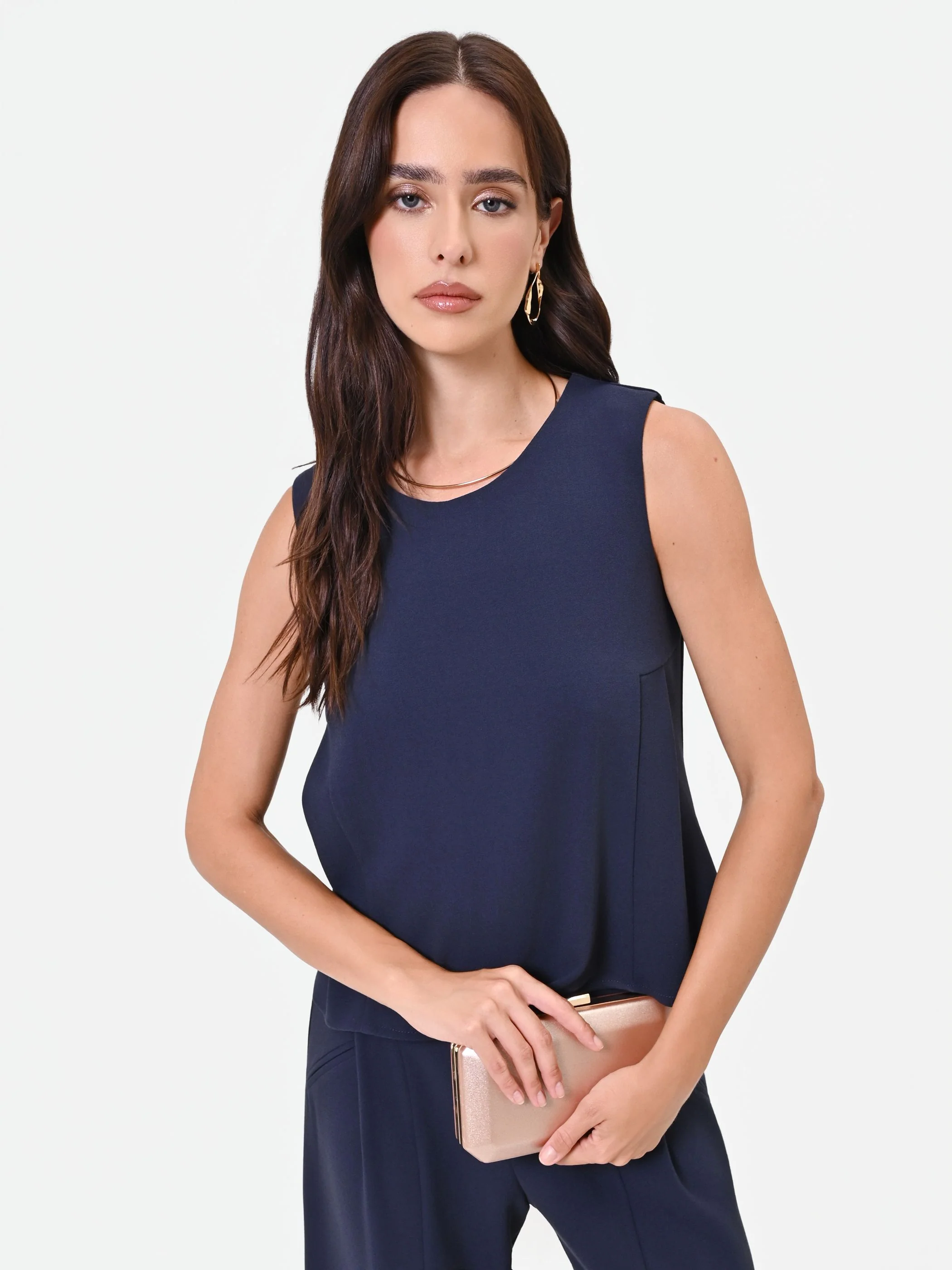 Top girocollo blu navy dalla linea essenziale - Image 6