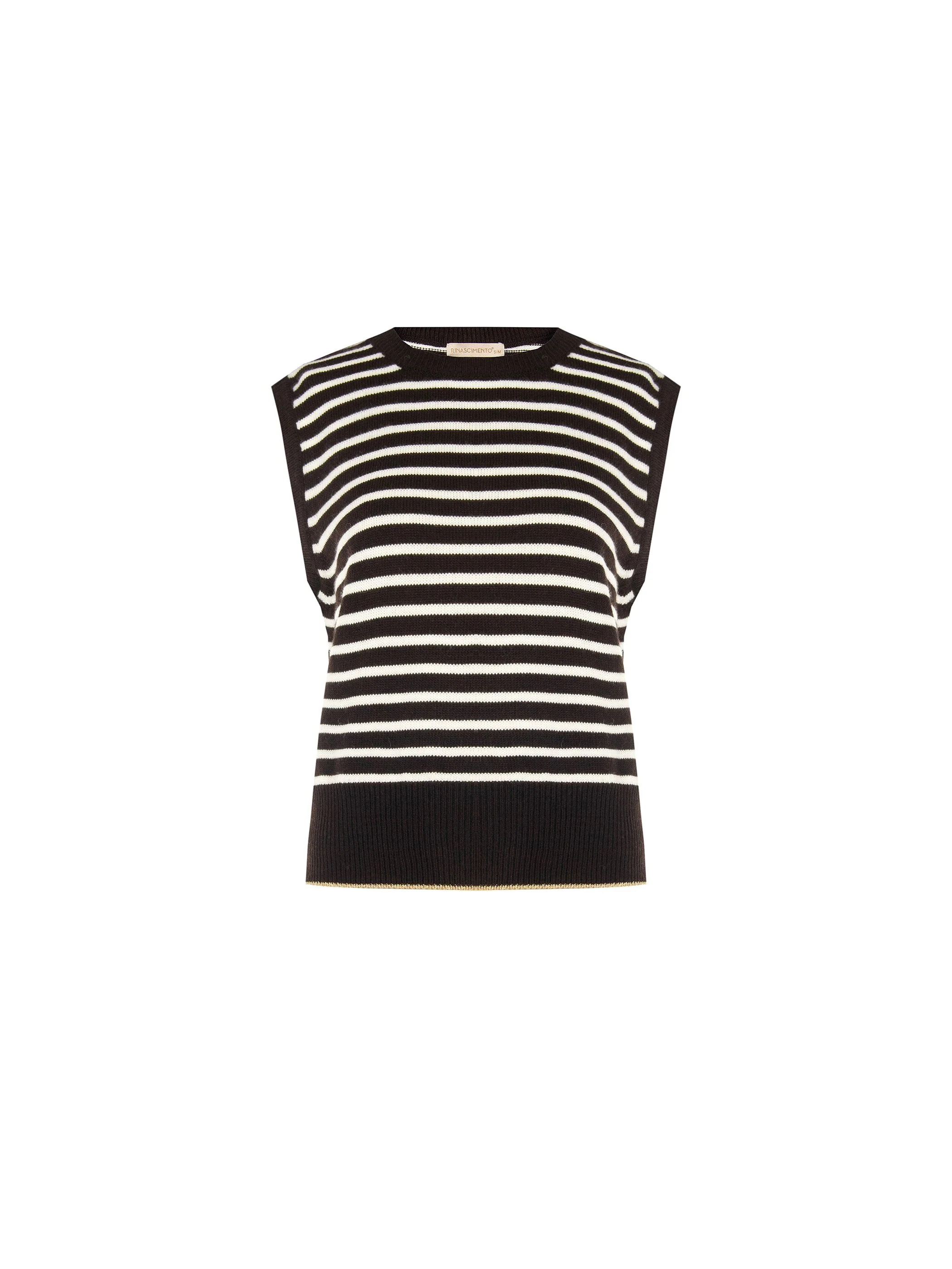 Top in maglia a righe marrone - Image 6