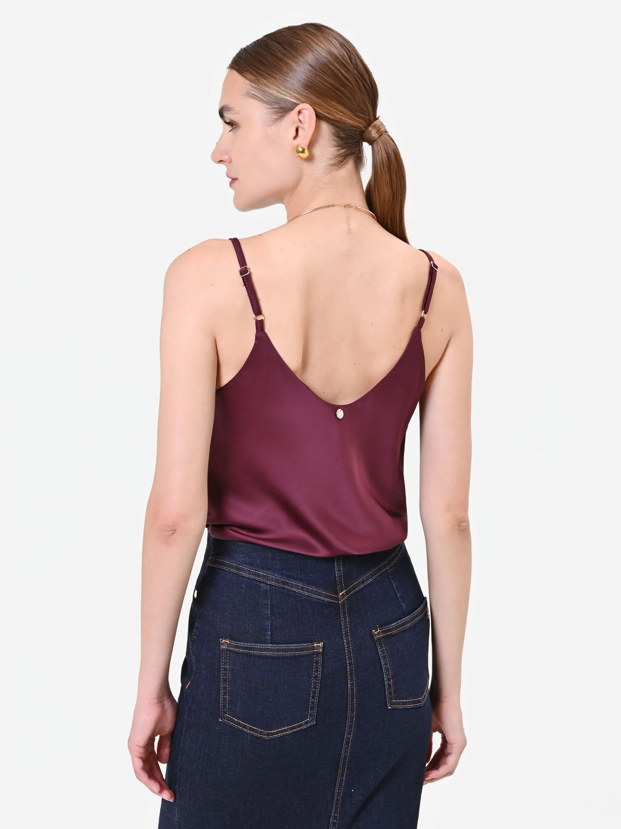 Top lingerie in raso bordeaux rosso - Image 5