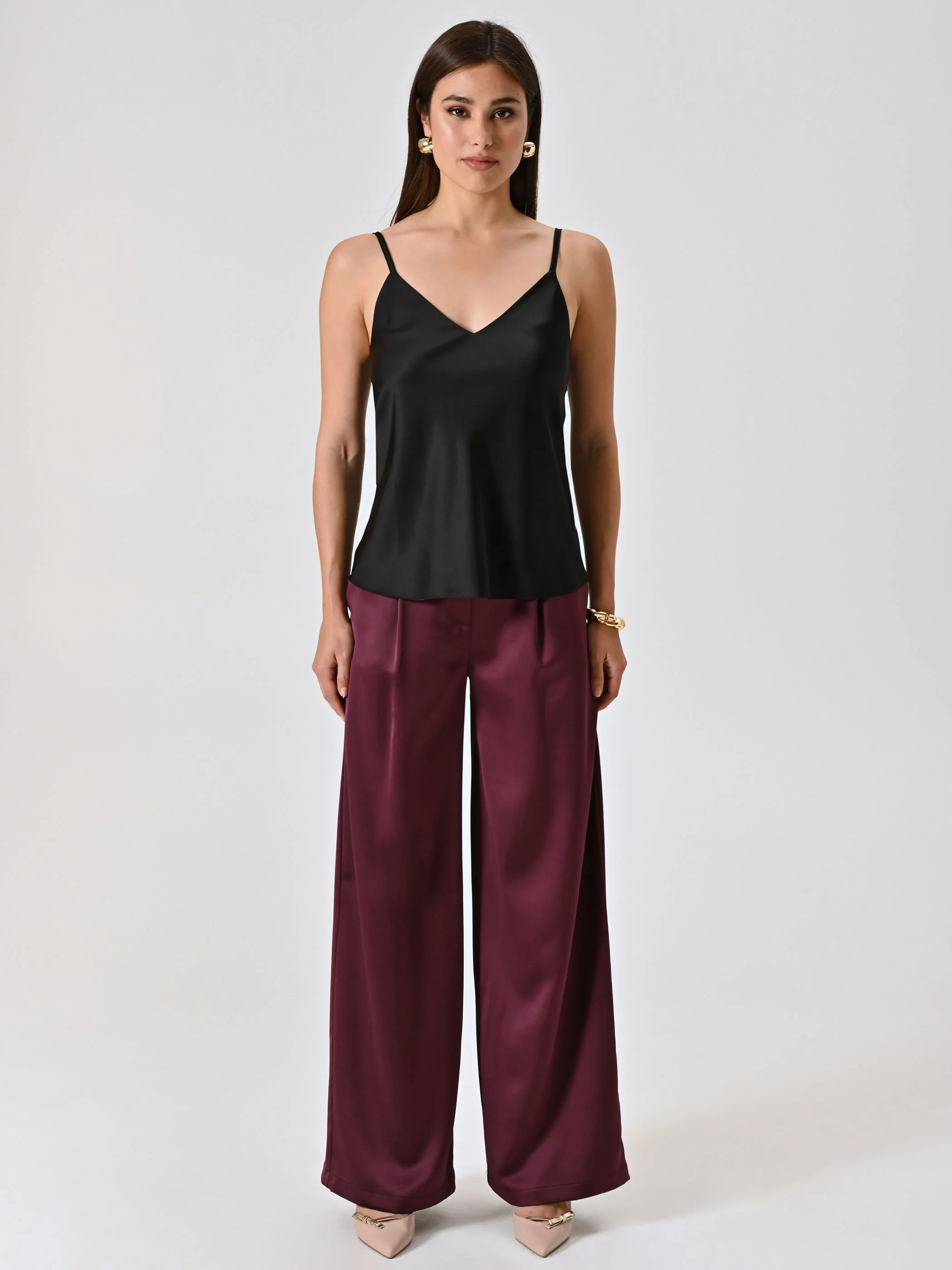 Top Nero Spalline Sottili