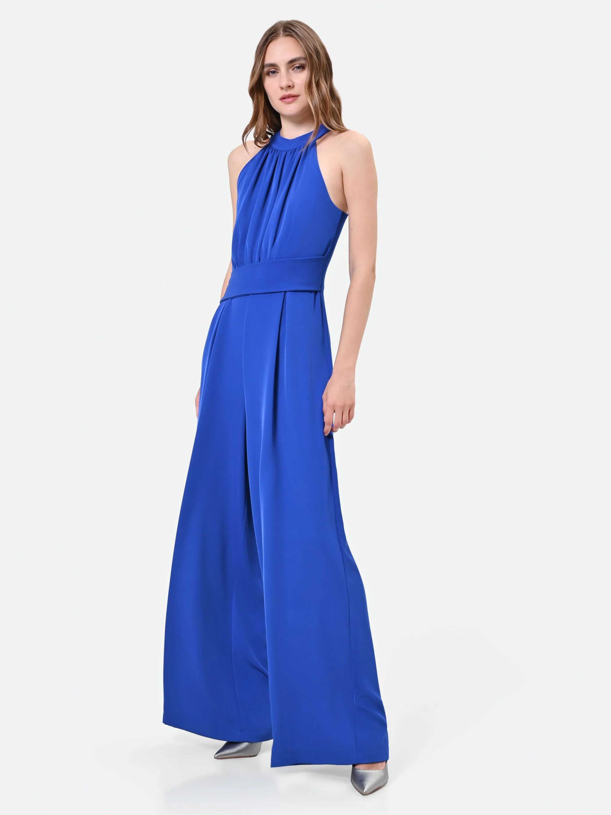 Tuta blu cina con scollo all'americana - Image 3